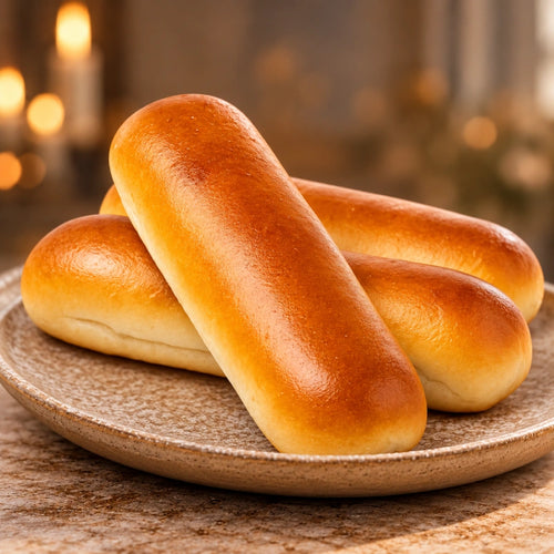 Worstenbroodjes op een bord